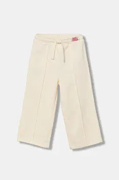 United Colors of Benetton pantaloni de trening din bumbac pentru copii culoarea bej, uni, 3NBMGF04Y imagine