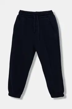 United Colors of Benetton pantaloni de trening din bumbac pentru copii culoarea bleumarin, cu imprimeu, 3J68GF04Z imagine