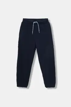 United Colors of Benetton pantaloni de trening din bumbac pentru copii culoarea bleumarin, uni, 3J68CF06L imagine