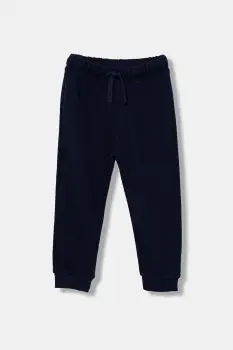 United Colors of Benetton pantaloni de trening din bumbac pentru copii culoarea bleumarin, uni, 3J68GF027 imagine