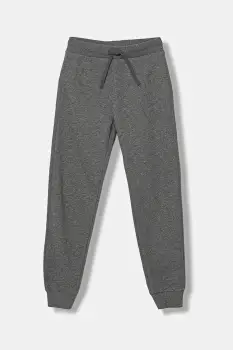 United Colors of Benetton pantaloni de trening din bumbac pentru copii culoarea gri, uni, 3J68CF01P imagine