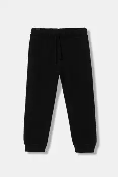 United Colors of Benetton pantaloni de trening din bumbac pentru copii culoarea negru, uni, 3J68GF027 imagine