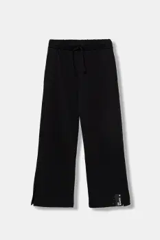 United Colors of Benetton pantaloni de trening din bumbac pentru copii culoarea negru, uni, 3NBMCF06K imagine