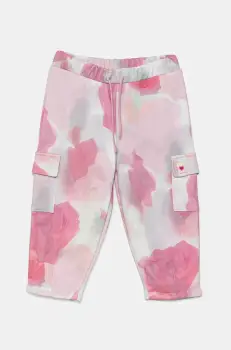 United Colors of Benetton pantaloni de trening din bumbac pentru copii culoarea roz, modelator, 35UJGF04Q imagine