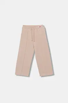 United Colors of Benetton pantaloni de trening din bumbac pentru copii culoarea roz, uni, 3NBMGF04Y imagine