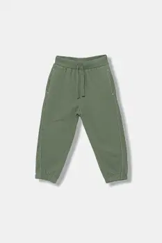 United Colors of Benetton pantaloni de trening din bumbac pentru copii culoarea verde, uni, 3NBMGF053 imagine