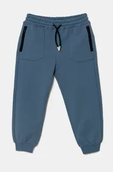 United Colors of Benetton pantaloni de trening din bumbac pentru copii neted, 3UNIGF04L imagine