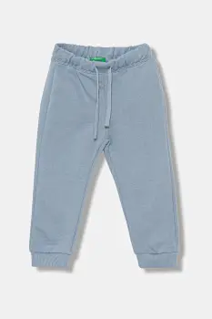 United Colors of Benetton pantaloni de trening din bumbac pentru copii uni, 3J68GF027 imagine
