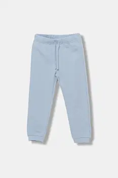 United Colors of Benetton pantaloni de trening din bumbac pentru copii uni, 3J70GF01N imagine