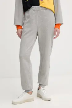 United Colors of Benetton pantaloni de trening din bumbac x Stranger Things culoarea gri, uni, 33NVDF01G imagine