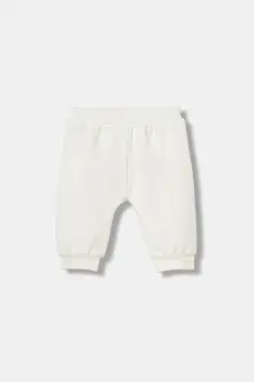 United Colors of Benetton pantaloni de trening pentru bebelusi culoarea bej, neted, 3MDSAF02C imagine