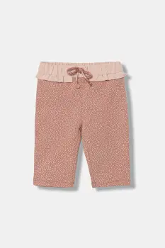United Colors of Benetton pantaloni de trening pentru bebelusi culoarea portocaliu, cu imprimeu, 37GTAF02F imagine