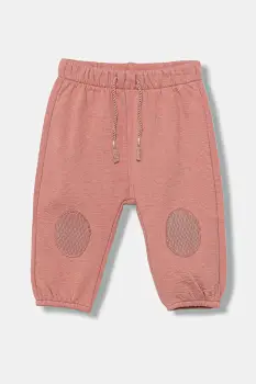 United Colors of Benetton pantaloni de trening pentru bebelusi culoarea portocaliu, uni, 3ITEAF02E imagine