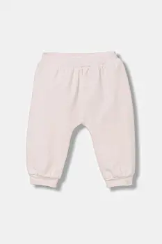 United Colors of Benetton pantaloni de trening pentru bebelusi culoarea roz, uni, 3MDSAF02C imagine