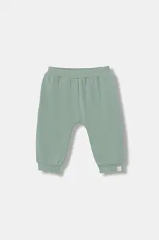 United Colors of Benetton pantaloni de trening pentru bebelusi culoarea turcoaz, neted, 3MDSAF02C imagine