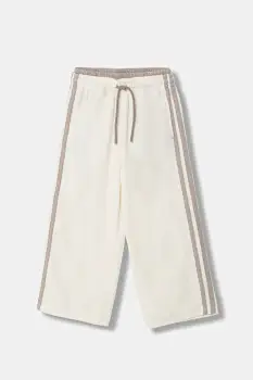 United Colors of Benetton pantaloni de trening pentru copii culoarea bej, cu imprimeu, 3UAPCF06T imagine