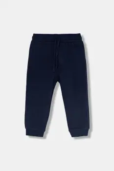 United Colors of Benetton pantaloni de trening pentru copii culoarea bleumarin, melanj, 3EB5GF04A imagine