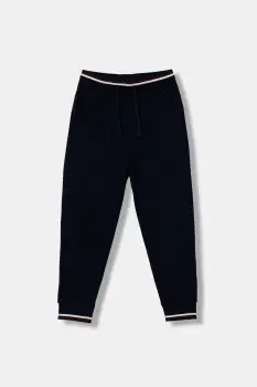 United Colors of Benetton pantaloni de trening pentru copii culoarea bleumarin, uni, 32N4CF06E imagine