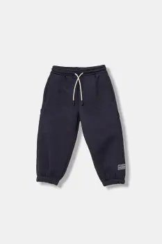 United Colors of Benetton pantaloni de trening pentru copii culoarea bleumarin, uni, 3YBPGF059 imagine