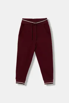 United Colors of Benetton pantaloni de trening pentru copii culoarea bordo, uni, 32N4CF06E imagine