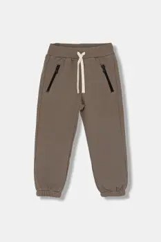 United Colors of Benetton pantaloni de trening pentru copii culoarea maro, uni, 3J73GF057 imagine