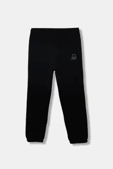 United Colors of Benetton pantaloni de trening pentru copii culoarea negru, uni, 3EB5CF05L imagine