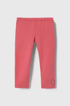 United Colors of Benetton pantaloni de trening pentru copii culoarea roz, cu imprimeu imagine