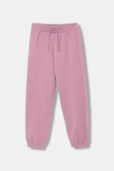 United Colors of Benetton pantaloni de trening pentru copii culoarea roz, uni, 39M2CF05I imagine