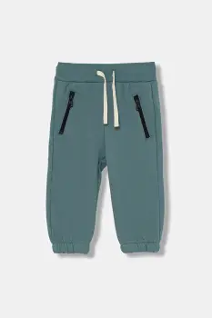 United Colors of Benetton pantaloni de trening pentru copii culoarea verde, uni, 3J73GF057 imagine