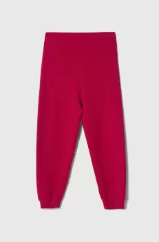 United Colors of Benetton pantaloni de trening pentru copii culoarea violet, neted imagine
