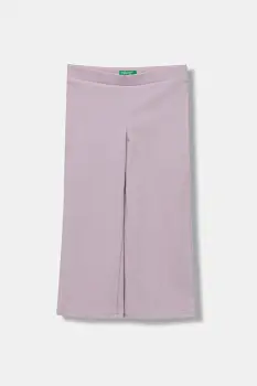 United Colors of Benetton pantaloni de trening pentru copii culoarea violet, uni, 46D6GF02M imagine