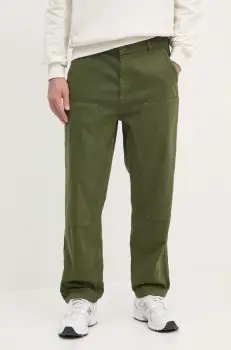 United Colors of Benetton pantaloni din amestec de in culoarea verde, drept, 4V3EUF04A imagine