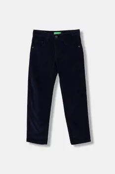 United Colors of Benetton pantaloni din catifea pentru copii culoarea bleumarin, uni, 4AD5CE04E imagine