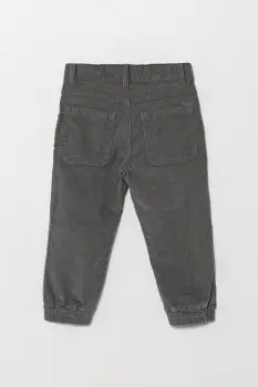 United Colors of Benetton pantaloni din catifea pentru copii culoarea gri, uni, 4AD5GE021 imagine