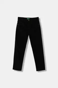 United Colors of Benetton pantaloni din catifea pentru copii culoarea negru, uni, 4AD5CE04E imagine