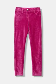 United Colors of Benetton pantaloni din catifea pentru copii culoarea roz, uni, 4DZBCE00R imagine