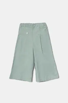 United Colors of Benetton pantaloni din catifea pentru copii culoarea verde, neted, 4O5GGF025 imagine
