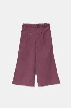 United Colors of Benetton pantaloni din catifea pentru copii culoarea violet, neted, 4O5GGF025 imagine