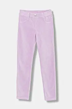 United Colors of Benetton pantaloni din catifea pentru copii culoarea violet, uni, 4DZBCE00R imagine