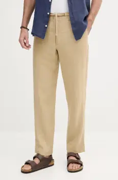 United Colors of Benetton pantaloni din in culoarea albastru marin, mulata imagine