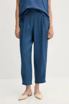 United Colors of Benetton pantaloni din in lat, high waist, 4AGHDF08L imagine