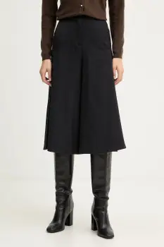 United Colors of Benetton pantaloni din lana culoarea gri, lat, high waist, 4YVXDF0A9 imagine