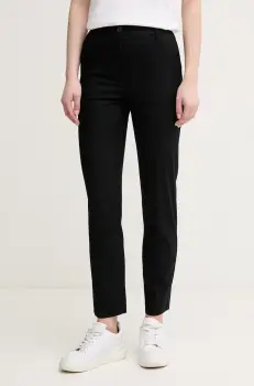 United Colors of Benetton pantaloni femei, culoarea negru, fason tigareta, high waist, 40FADF08U imagine