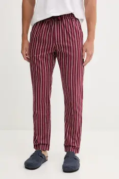 United Colors of Benetton pantaloni pijama bumbac culoarea bordo, cu imprimeu, 4MYG4F00D imagine