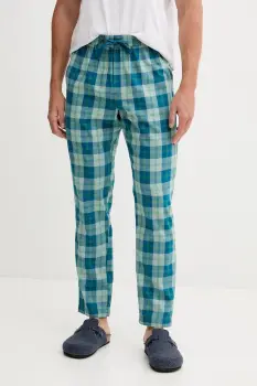 United Colors of Benetton pantaloni pijama bumbac culoarea verde, cu imprimeu, 4MYG4F00D imagine