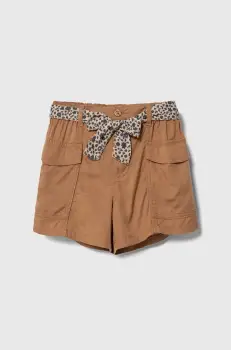 United Colors of Benetton pantaloni scurti copii culoarea maro, neted imagine