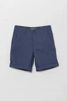 United Colors of Benetton pantaloni scurti de in pentru copii culoarea bleumarin, talie reglabila, 43WBC901E imagine