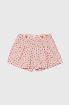 United Colors of Benetton pantaloni scurti de in pentru copii culoarea roz, modelator imagine