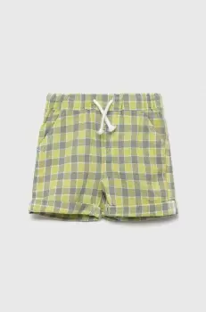 United Colors of Benetton pantaloni scurti de in pentru copii culoarea verde, modelator, talie reglabila imagine