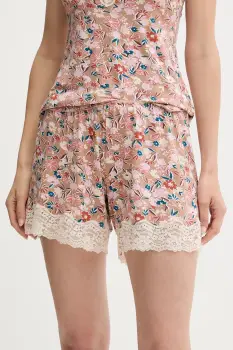 United Colors of Benetton pantaloni scurti de pijama culoarea bej, dantela, 3RKC3900W imagine